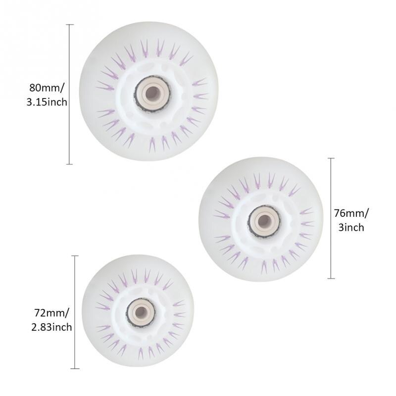 4pcs PU Colorful Safe Inline Roller High Hardness LED Light Sliding Flashing Skate Wheels For Kids Luminous Rollerblade 90A