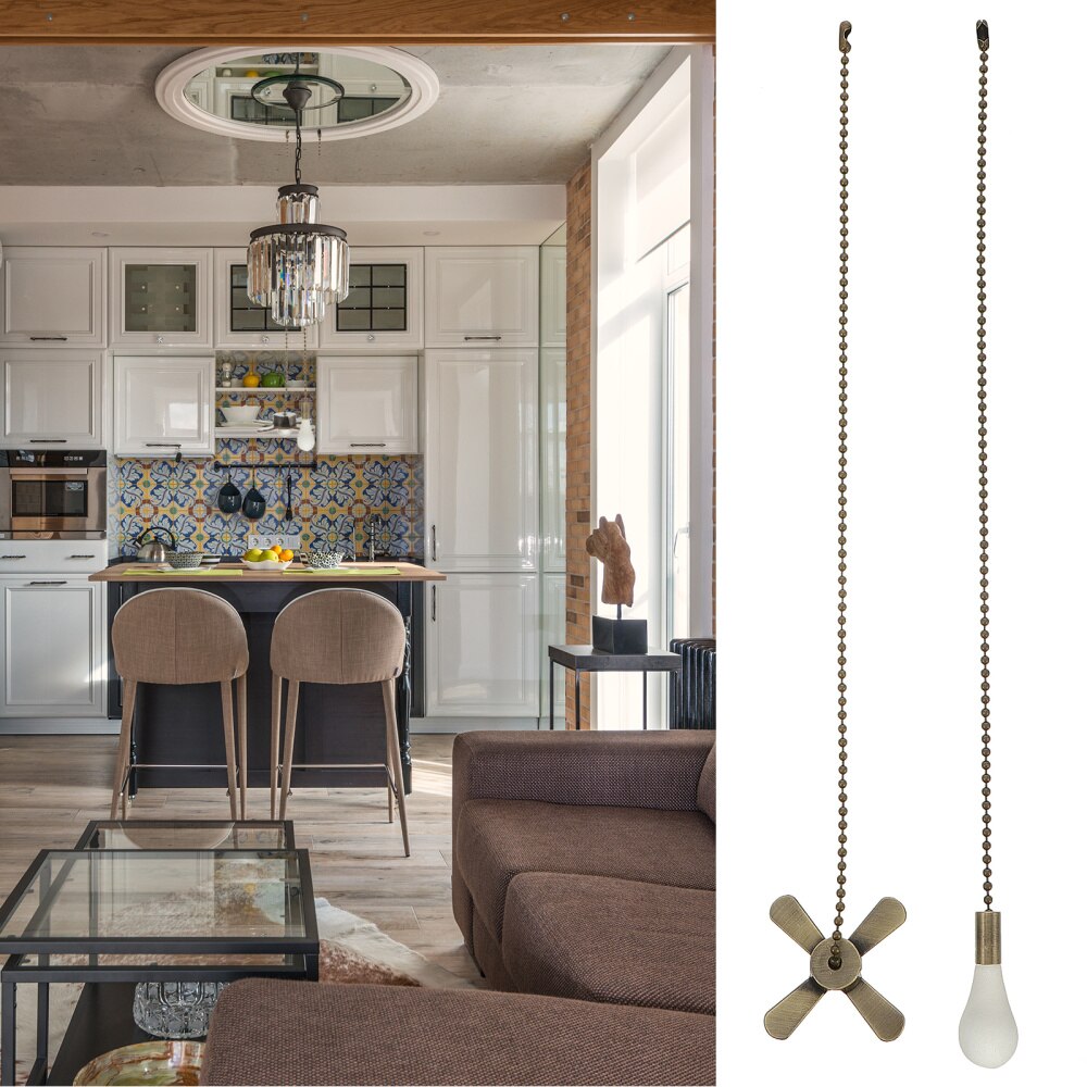 2pcs Ceiling Fan Chain Fan Pendant Chain Extender for Home Office: Bronze