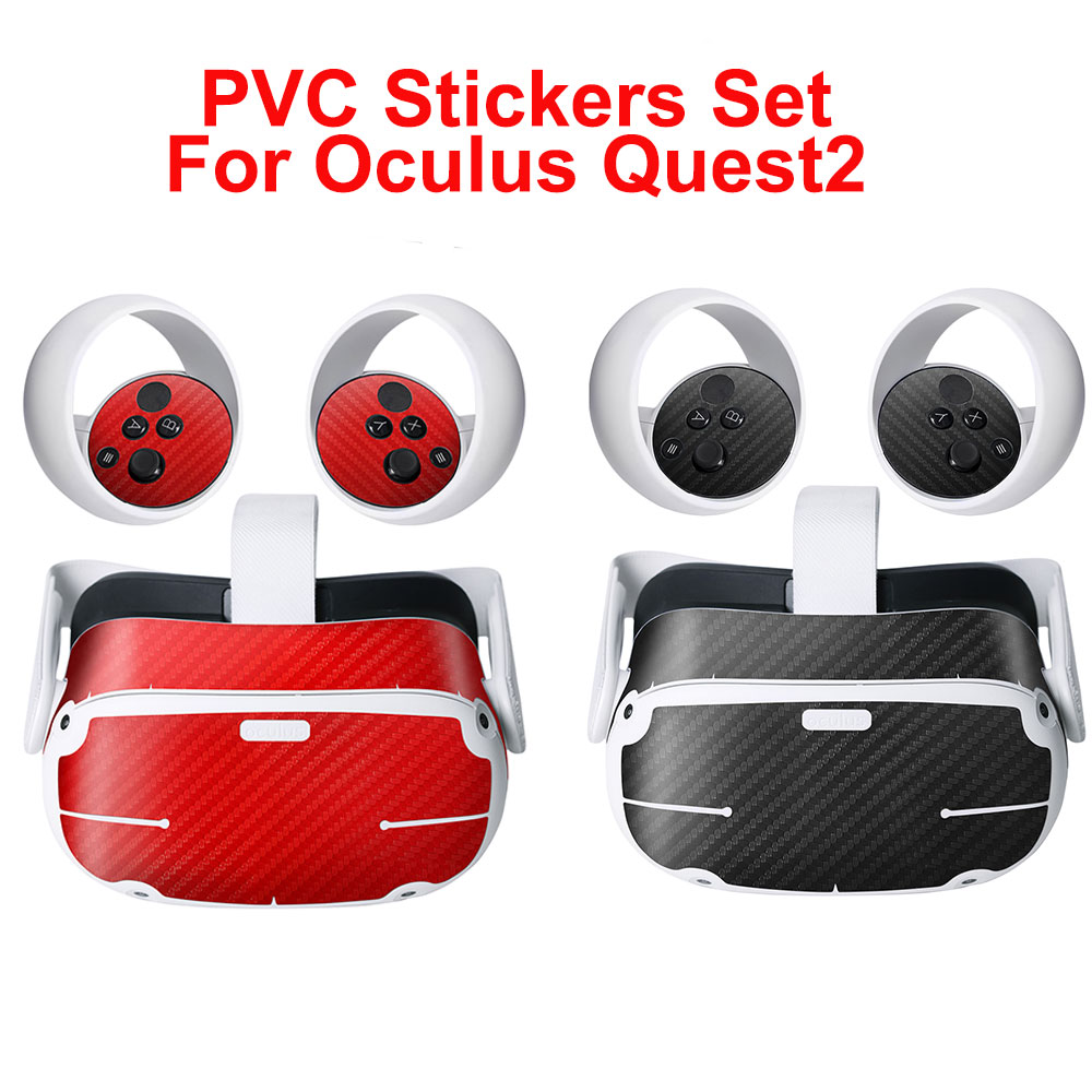 PVC Stickers Skin for Oculus Quest 2 Decal Skin VR Glasses Controllers Sticker Oculus Quest 2 VR Controller Headset Accessories: grain combo
