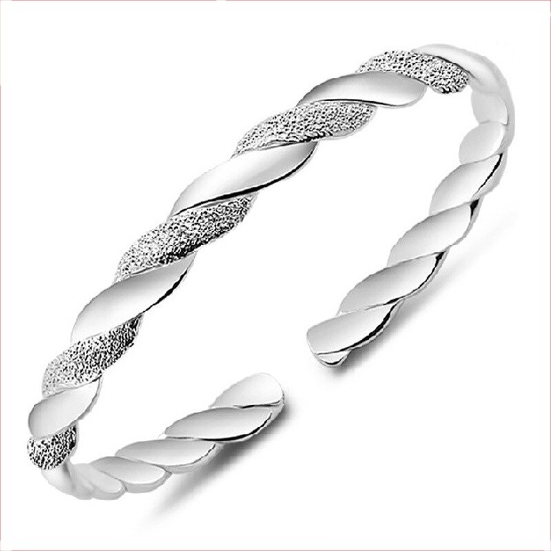 925 argent Sterling romantique belle femme bijoux faits à la main belle entrelacs Bracelet