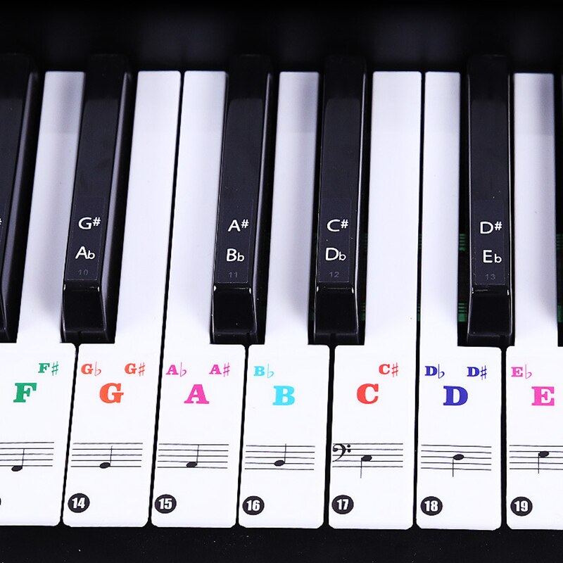 Transparent Removable Digital Piano And Keyboard Stickers For 37/49/88/61/54 Removable Label Electronic Key Sticker Set