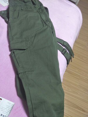 Pantalones bombachos de tirantes para hombre, petos vaqueros de bolsillo de Hip Hop, a la altura del tobillo, conjuntos de herramientas ajustados, primavera , A53005