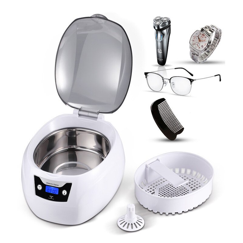 750ML 220v Ultrasonic Cleaner SUS304 Stainless Steel Jewelry glasses Ultrasonic Cleaning Machine