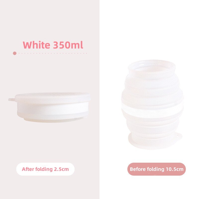 Copo dobrável de silicone portátil com cordão resistente ao calor copos dobráveis tampa dobrável caneca de viagem de armazenamento para água quente: MULTI