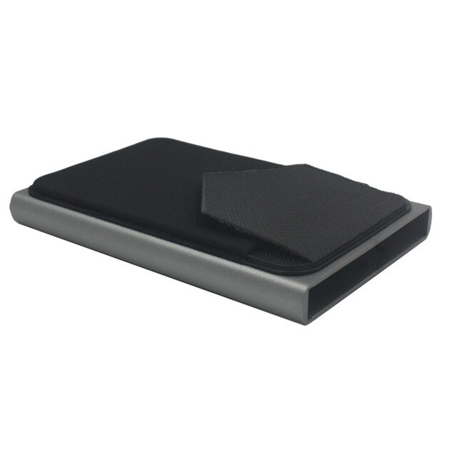 Slim Alumínio Pop-Out RFID Card Holder, Elastic Back Pouch, ID Credit Card Holder, Blocking Protect, Travel Wallet: Azul profundo