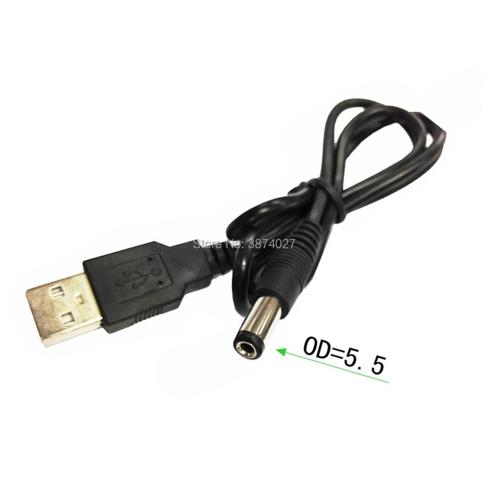 0.8M Barrel Jack Adapter - USB to 5.5mm, 5V USB + DC JACK Cable Wire(5.5x2.1mm)
