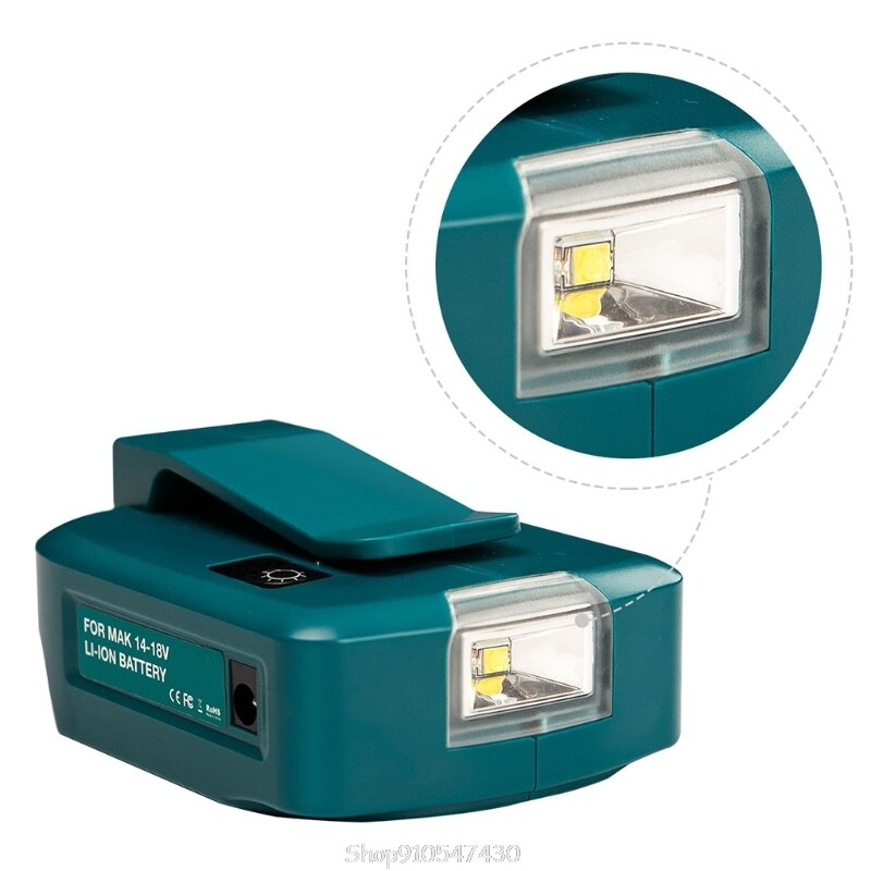 14.4v/18v li-on batteri dobbelt usb port med led light spotlight lommelygte til makita batterier  s29 20