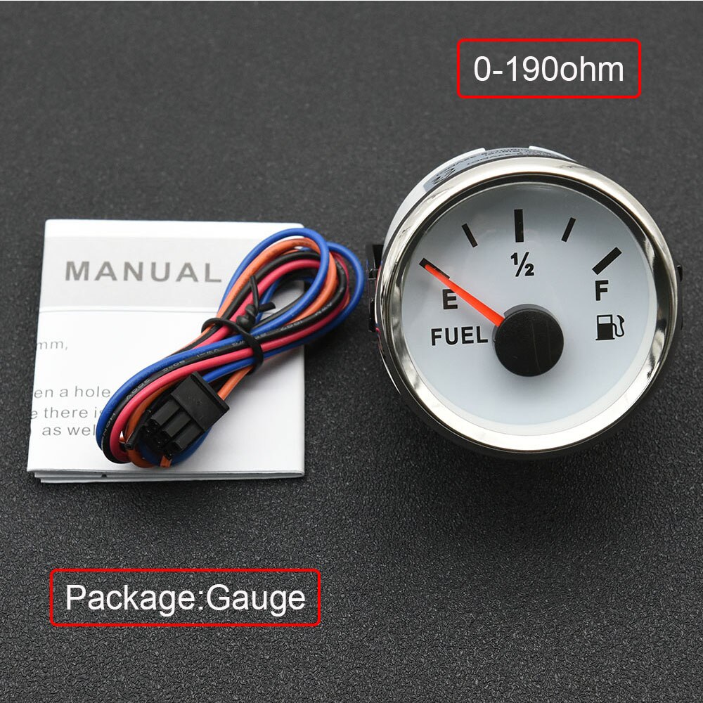 52MM Fuel Level Gauge with Oil Tank Level Indicator Meter with Fuel Level Sensor 150MM 200MM 250MM 300MM 0-190ohm Fuel Gauge: Only Gauge