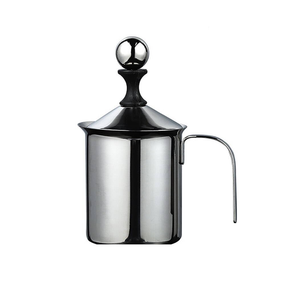 400Ml Handmatige Melkopschuimer Huishoudelijke Roestvrij Staal Koffie Foamer Dubbele Mesh Koffie Cappuccino Schuimende Creamer Keuken Gereedschap