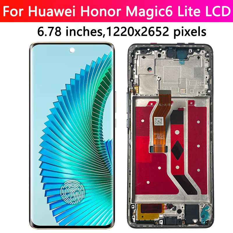6.78“inch AMOLED For Honor Magic6 Lite ALI-NX3 LCD Replacement for HUAWEI Honor Magic 6 Lite LCD Touch Screen Digitizer Assembly