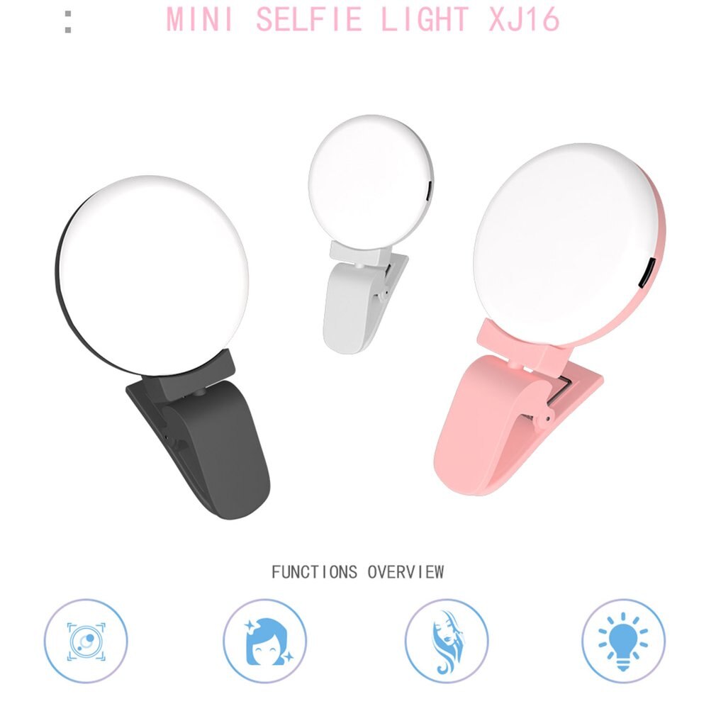 Lichtgewicht Led Selfie Ring Licht Supplement Helderheid Photo Light Clip-On Make-Up Beauty Video Lamp Voor Mobiele Telefoons