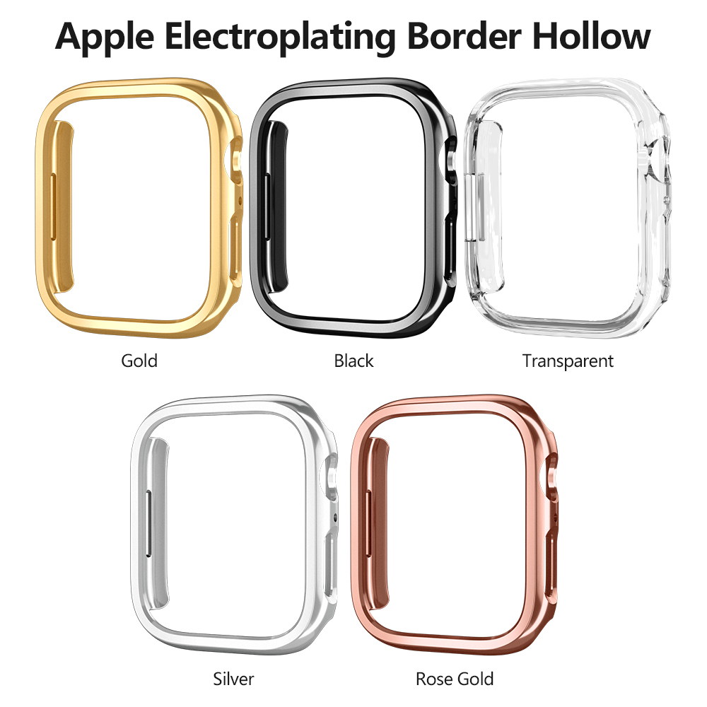 Voor Apple Horloge 45mm 41mm 38mm 42mm 40mm 44mm Plated Skeleton Cover Hard PC Bumper Case Frame voor iWatch SE 8 7 6 5 4 3 2 1 Case