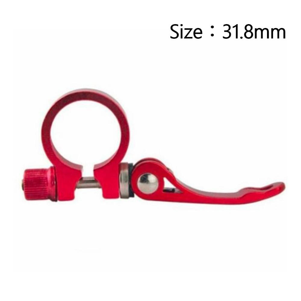 Colorful Bicycle Quick Release Seat Tube Clamp Mountain Bike Rack Seat Tube Clamp Lock Quick Release Button Aluminum Alloy: Red 31.8mm