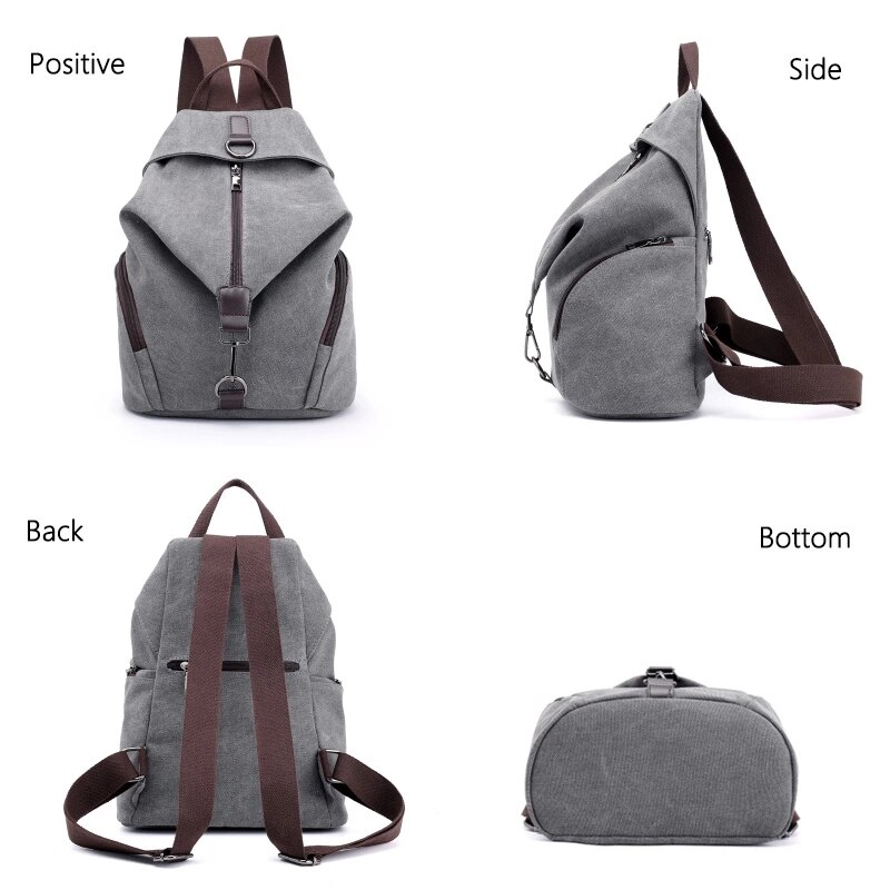 Bolso de lona para mujer, mochila de viaje de estilo universitario, informal, Retro, a la , Edición coreana, novedad de