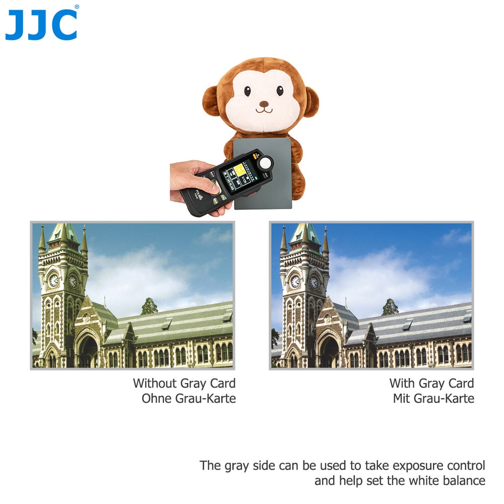 JJC Lens Autofocus Calibration Alignment Test Chart with Color Balance Grey Card For Camera With AF Micro Adjustment Function