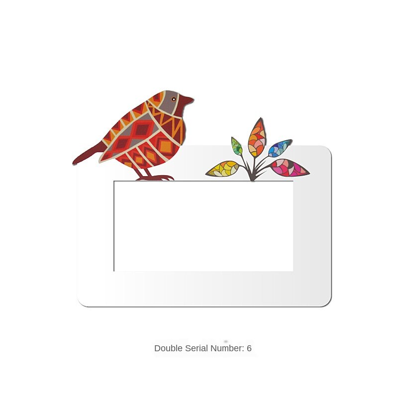 Bon augure oiseau interrupteur décoration pâte moderne Simple cadre couverture prise Protection couverture peut être carte peut coller Stickers muraux: 6