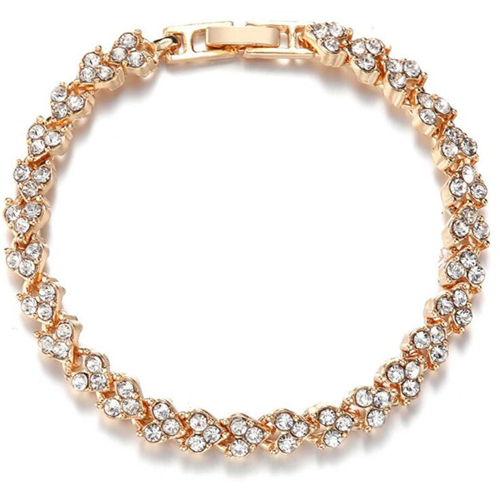 Pulseras de de estilo romano para mujer, pulseras con botón a presión, pulseras de cristal, dije pulseras