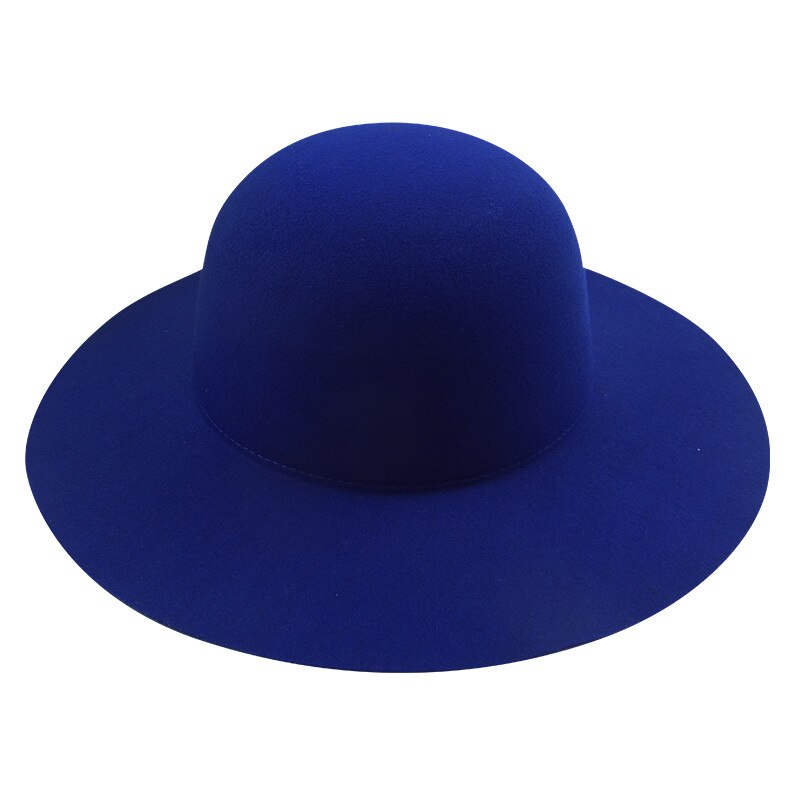 USPOP women winter hats wool fedoras adjustable unisex solid color wool hats: Dome-Royal blue