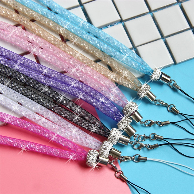 Mobiele Telefoon Bling Glitter Nekkoord Lanyards Toetsen Id Kaarten Gym Lanyards Luxe Diamanten Hals Lanyard Multifunctionele Bandjes