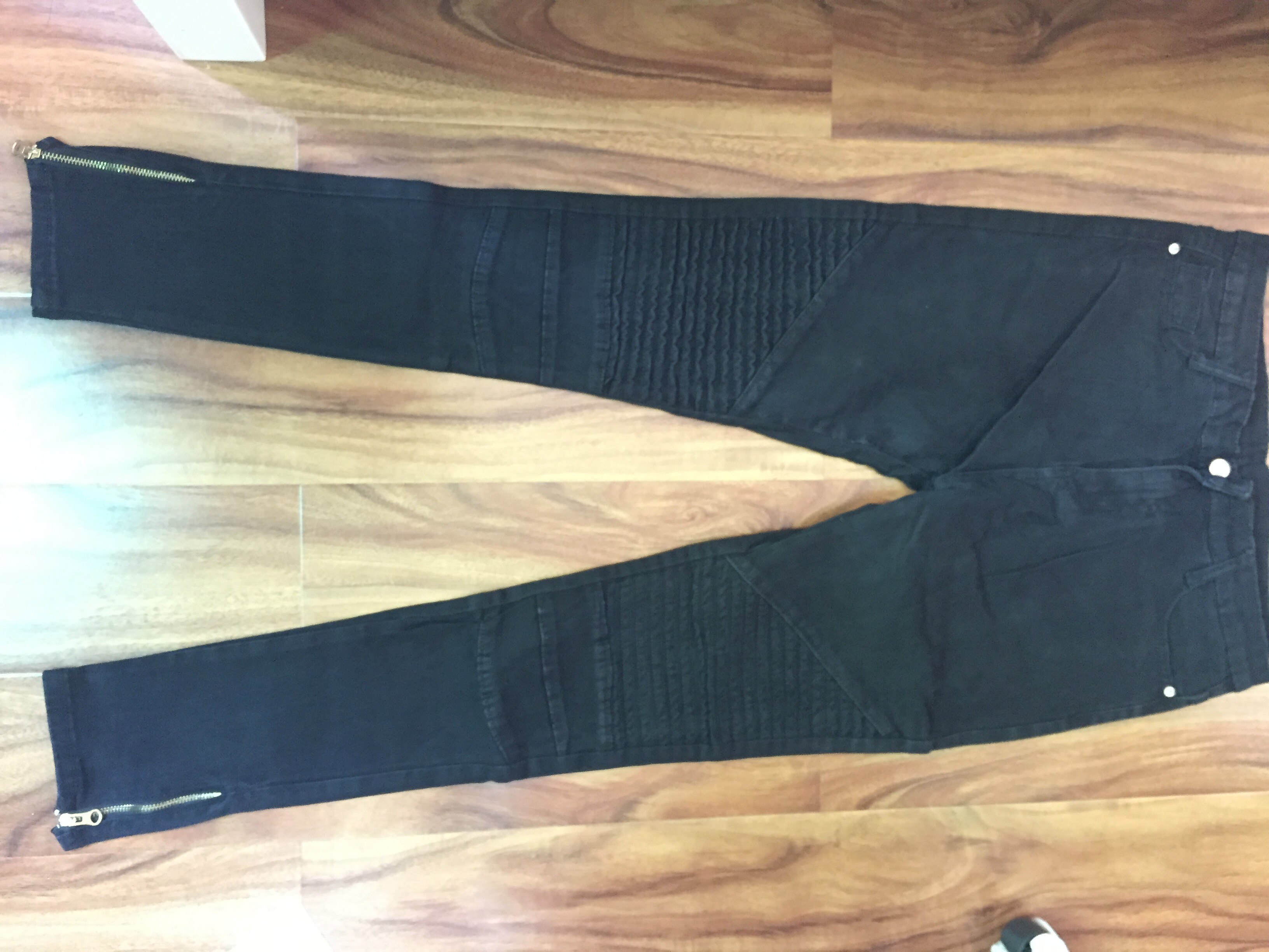 Europa Amerika Moto Biker Jeans Vrouwen Katoen Gewassen Vintage Geplooide Potlood Broek Femme Rits Hoge Elasticiteit Skinny Broek