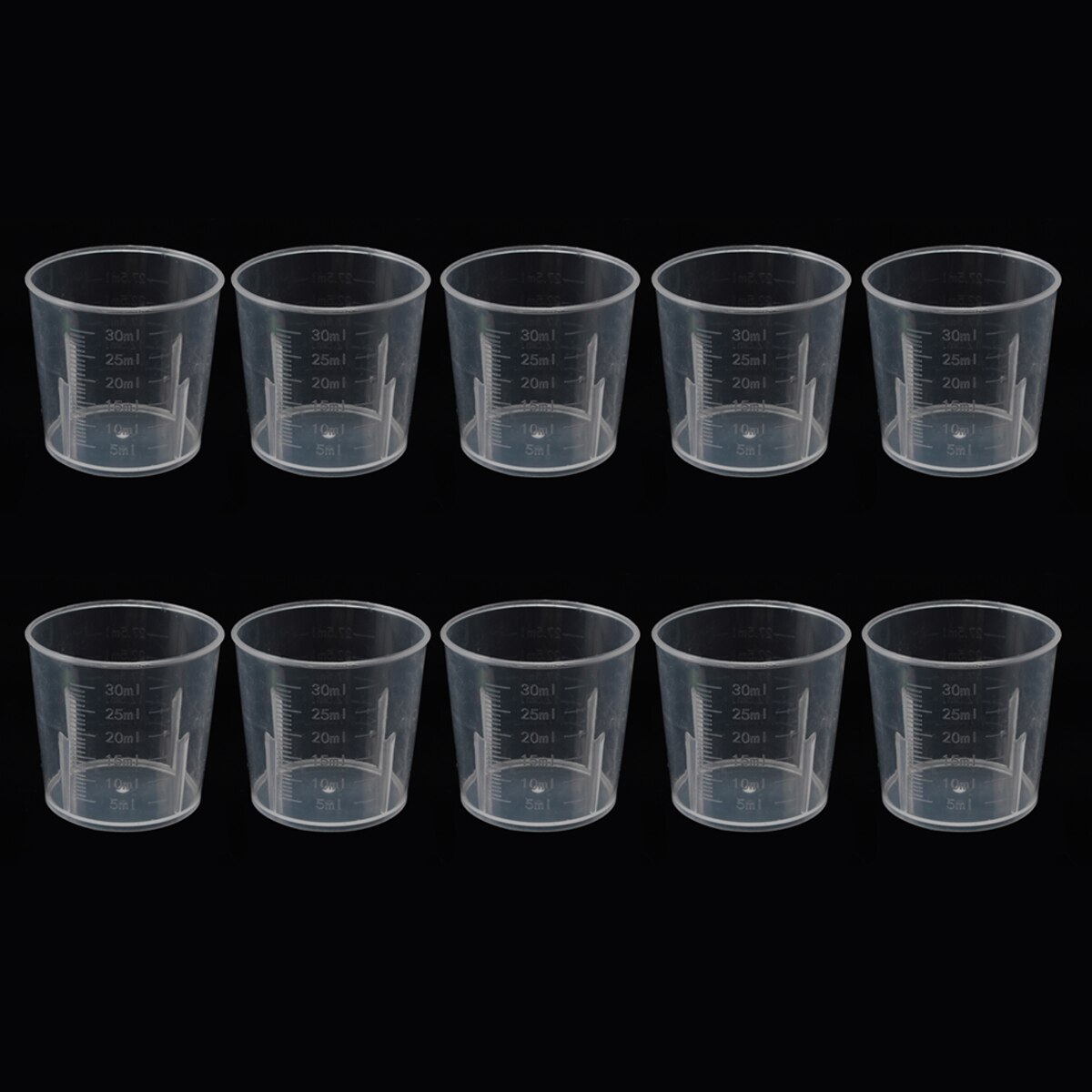10pcs 30ML Plastic Clear Measuring Cups Medicine Measure Cups Cup with Graduated Kitchen Tool Supplies
