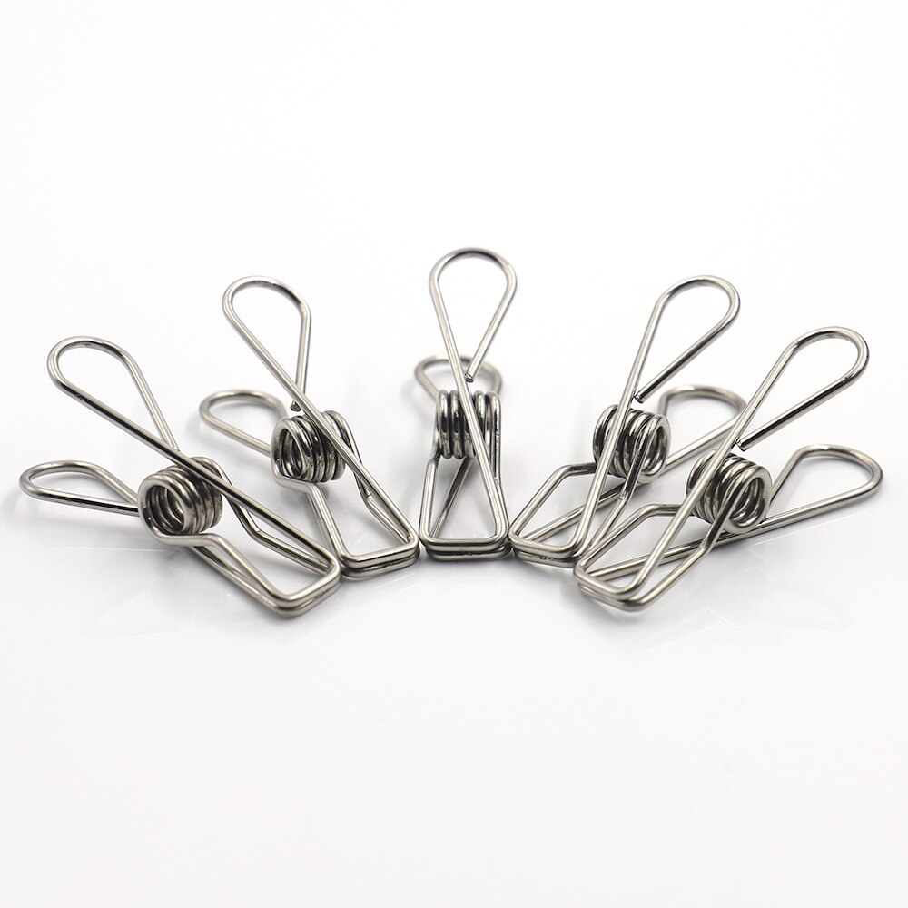 Stainless Steel Metal Spring Clips for Leather craft Tools Silver Ticket Clip Clothes Hanging Pegs Clips Clamps Leather Tool