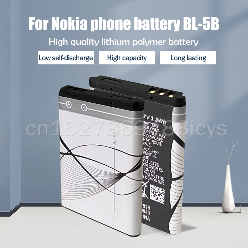 CellePhone Batteria 1100 MAh Li-Ion Compatibile Nokia (Sostituisce BL-5B) Per 5140, 5320, 6020, 7260, N80, N90