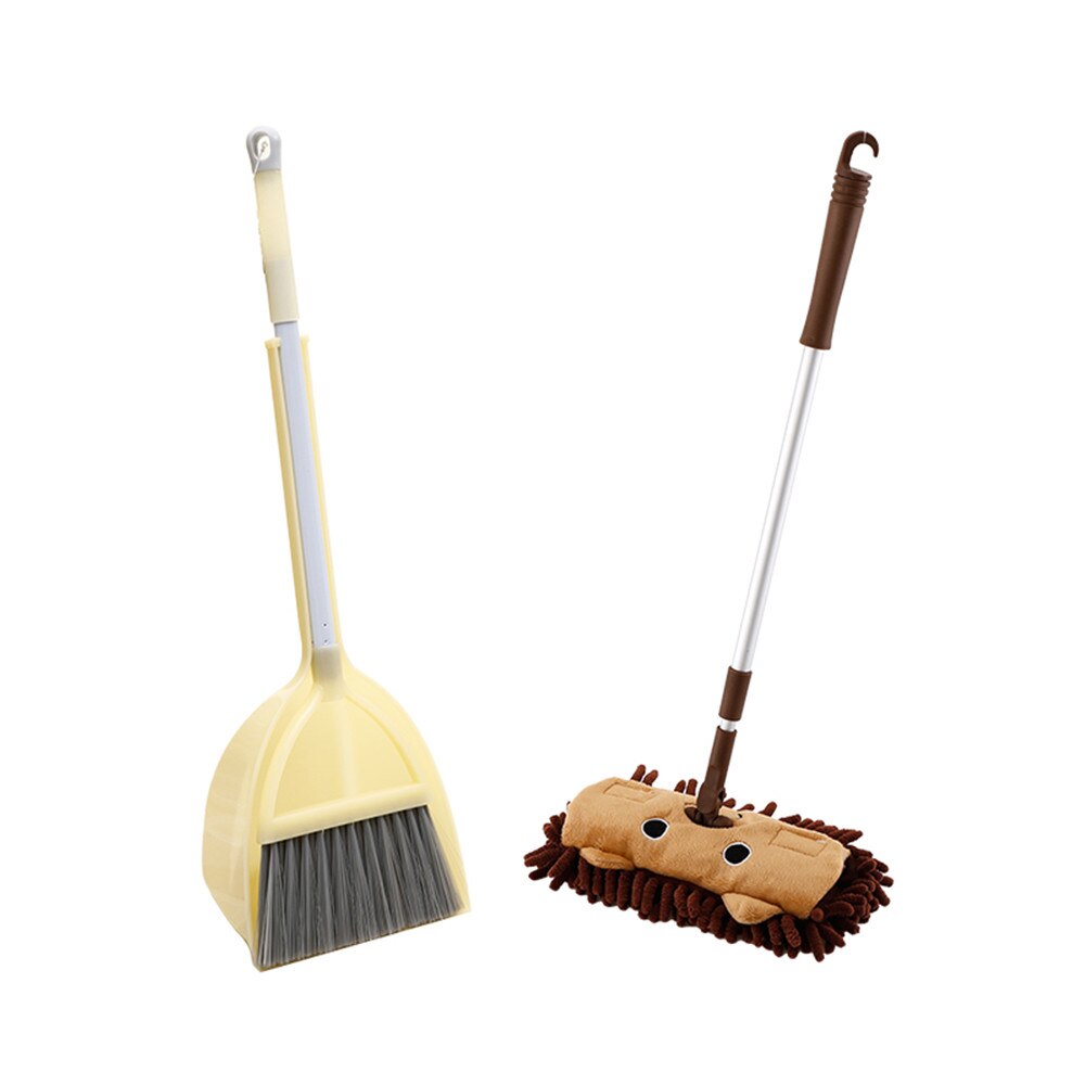 Children In Kitchen Broom Miniature Utensils Toys for Kids Pretend Play Mops Floor Cleaning Pretend Play Cleaning To Set: A6