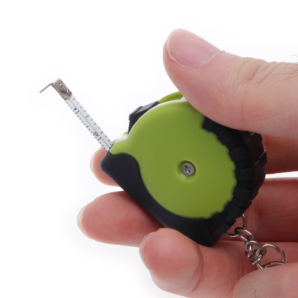 Mini Tape Maatregelen Met Sleutelhanger Plastic Draagbare 1 M Intrekbare Heerser Cm/Inch Gereedschap