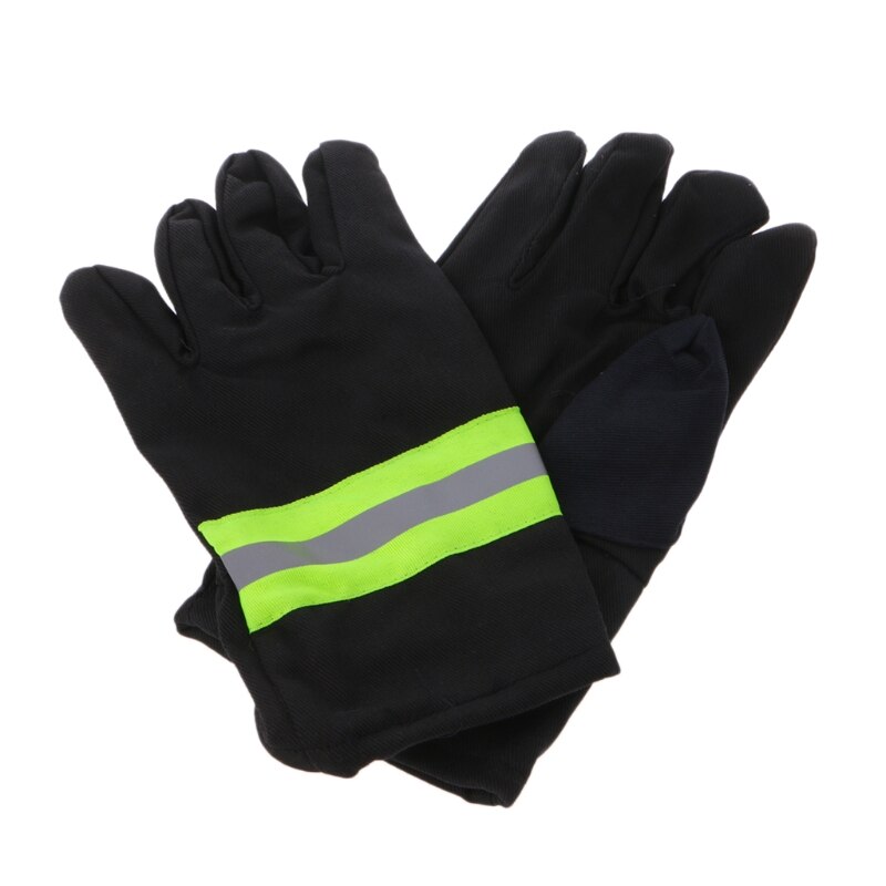 Fire Protective Gloves With Reflective Strap Resistant Flame Safety Equipment G92E
