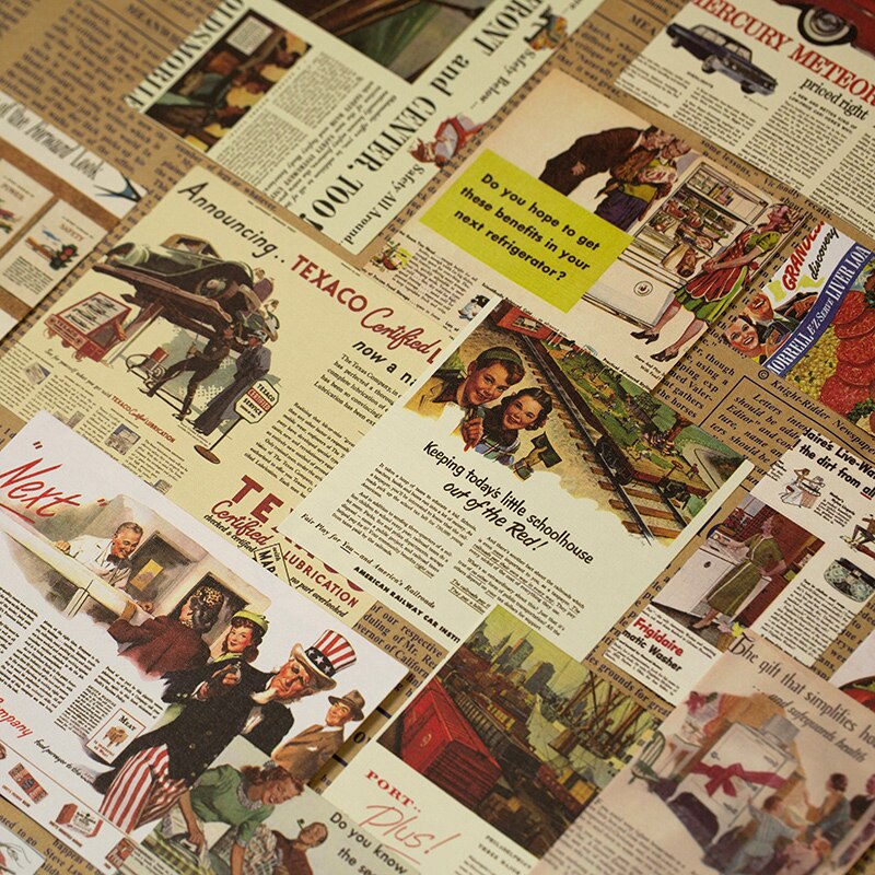 Material de periódico Vintage, papel, organizador de diario, álbumes de recortes, papel de fondo decorativo DIY para manualidades