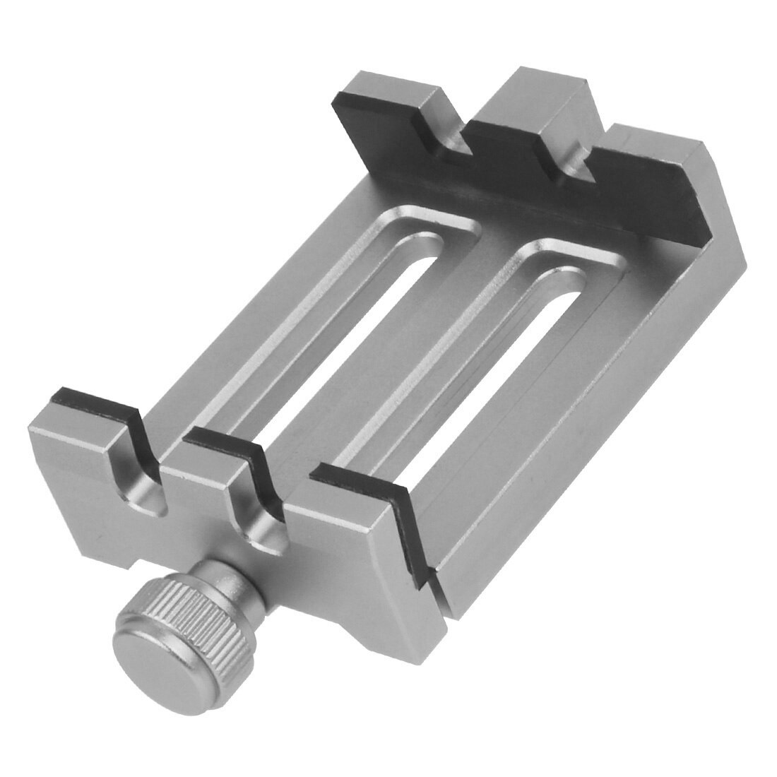 Aluminum Adjustable Lock Phone Holder Horizontal Vertical Clamp 6inch Mobile Clip w/ 1/4 Hole Selfie Stick Tripod Mount Bracket: Silver Grey