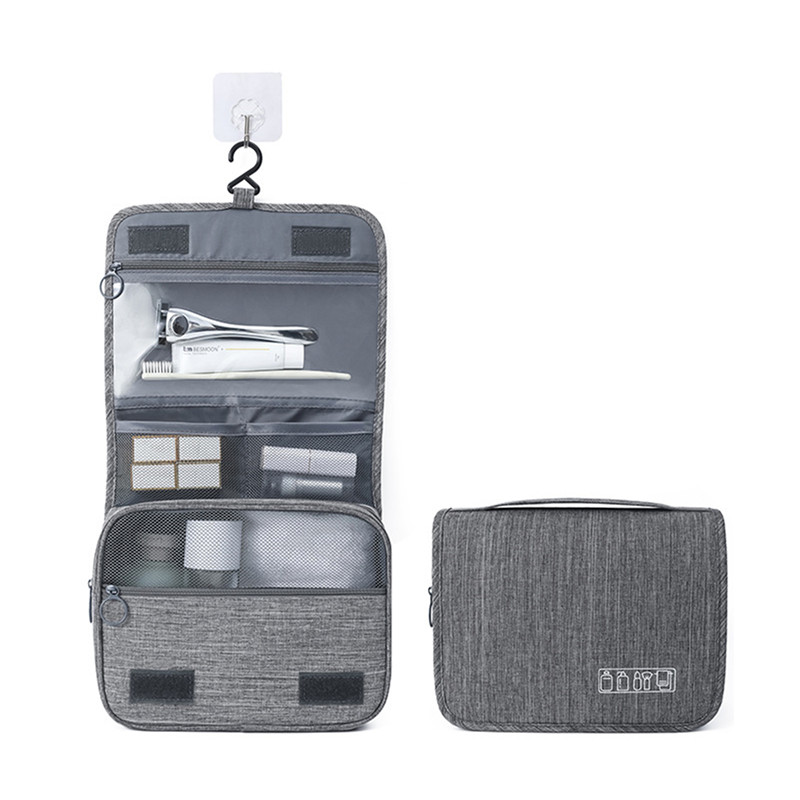 Neceser grande de viaje colgante para hombre y mujer, neceser de maquillaje necesario, estuches de tocador de belleza, organizador, almacenamiento de accesorios, bolsa de lavado: green