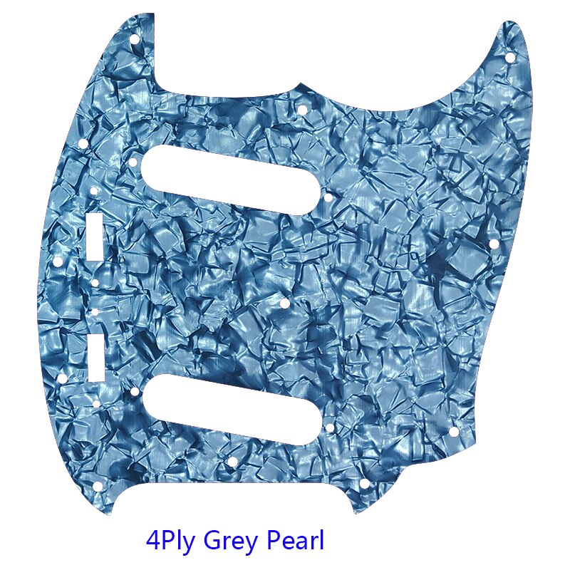 Pleroo Custom Gitaar Pickgaurd Scratch Plaat-Voor Ons Mustang Gitaar Slagplaat Scratch Plaat: 4Ply Grey Pearl
