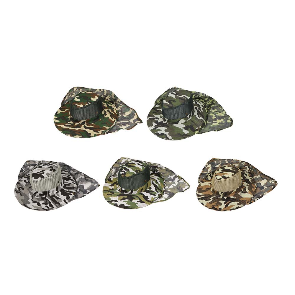 Outdoor Vissen Hoed Brede Rand Ademend Mesh Strand Hoeden Camouflage Zon Uv-bescherming Schaduw Hoed Voor Mannen Vrouwen Hoeden