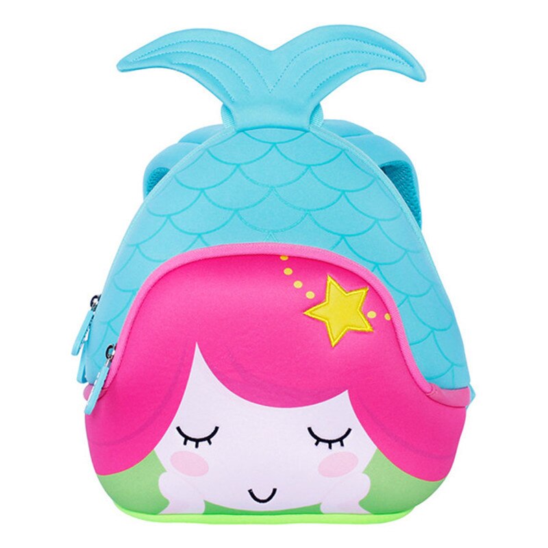 NOHOO Cartoon Mermaid Children School Bags Cute Waterproof School Backpack for Girls Toddler Book Bag Kindergarten Rucksacks