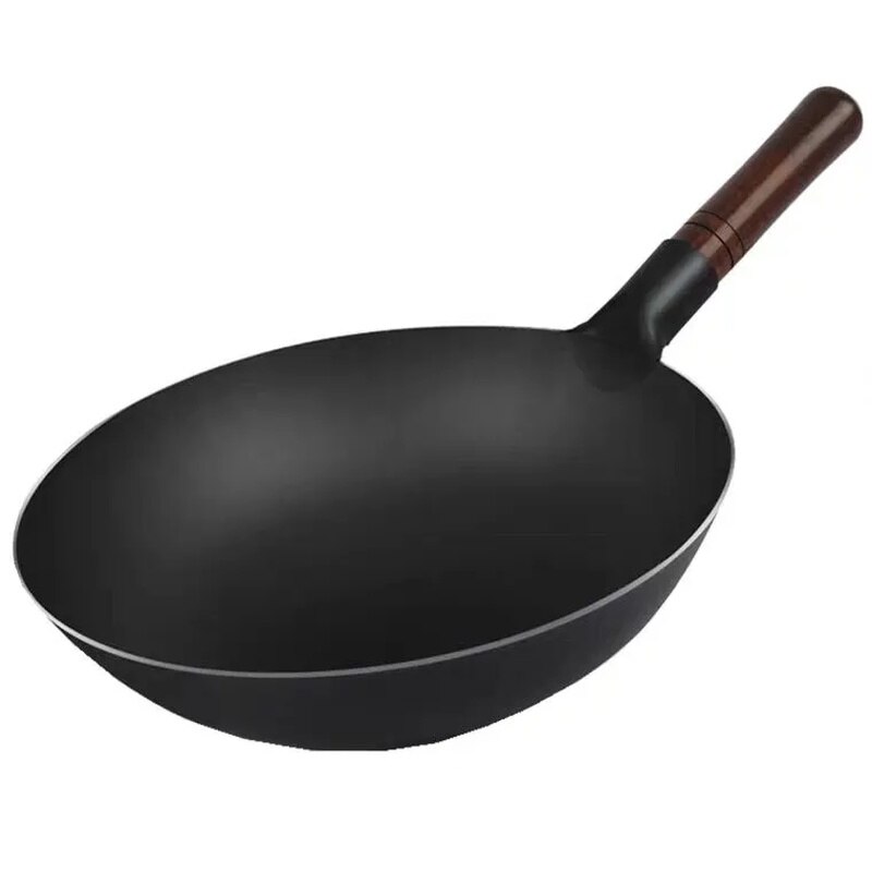 Iron Non-Coating Pot Cast Iron Pan General Use for Gas and Induction Cooker Chinese Wok Cookware Pan Kitchen Tools Wok Burner