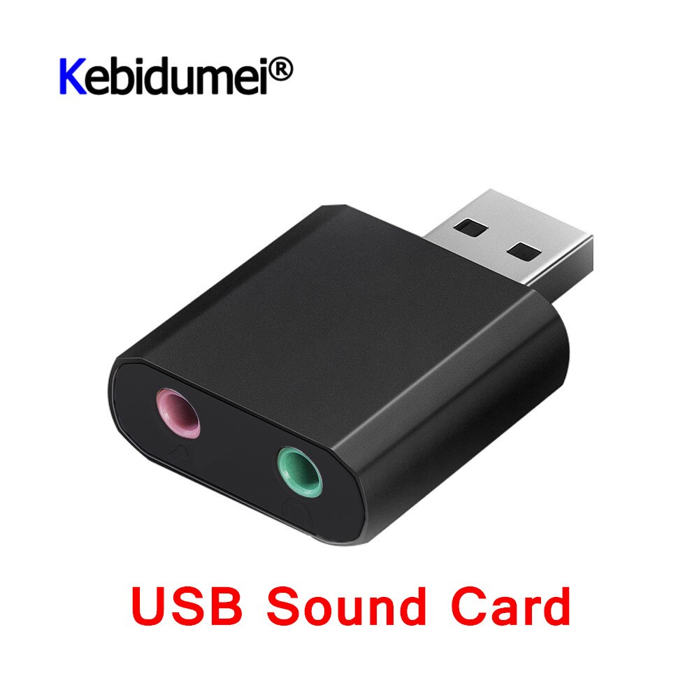 Kebidu Usb Geluidskaart Usb Audio-Interface Hoofdtelefoon Adapter Geluidskaart Voor Mic Speaker Laptop PS4 Computer Externe Geluidskaart
