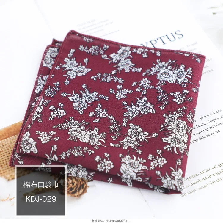 Pañuelo Floral de algodón 100% para hombre y mujer, pañuelo informal de 23cm con bolsillo para , , esmoquin, pajarita, accesorio: Albaricoque