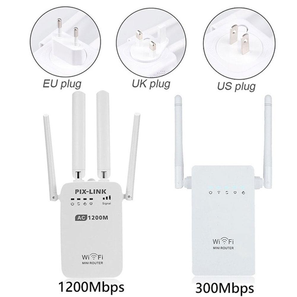 AC 300/1200Mbps Wireless Repeater High Speed 2.4G 5.0GHz strengthen Dual-Band Wireless Wifi Repeater 2/4 High Gain Antennas Wide