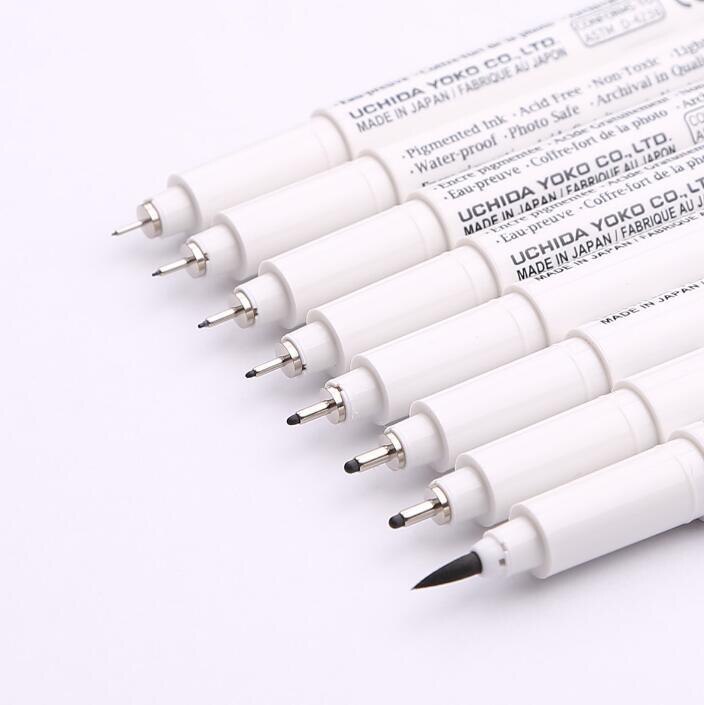 8pcs/set Pigma Micron Graphic pen fine line pen Brush fine point Mapping Art Markers Painting