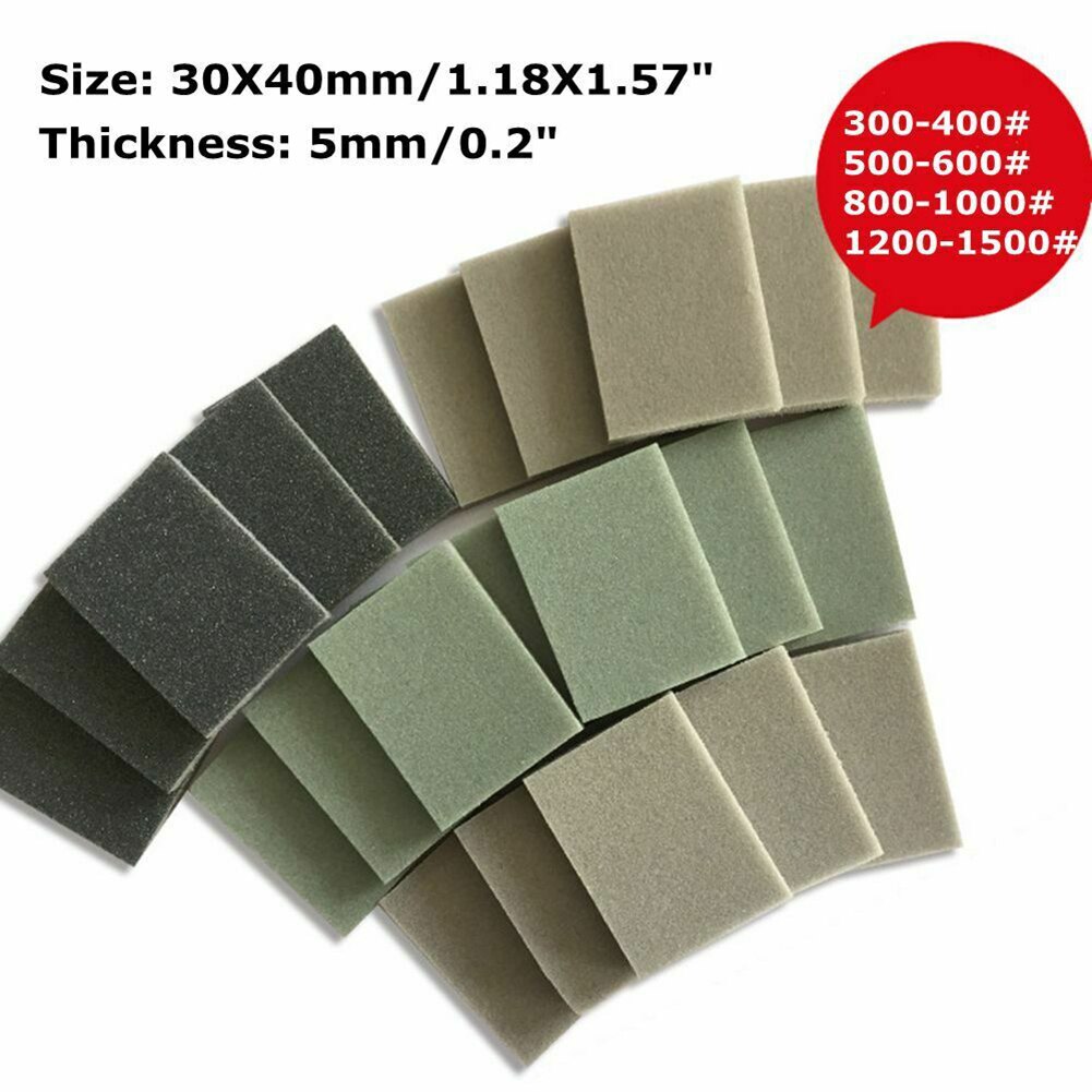 10 st skum svampkuddar sandpapper slipblock våt torr polering slipning glasfiber kaross fin grovkornigt slipverktyg