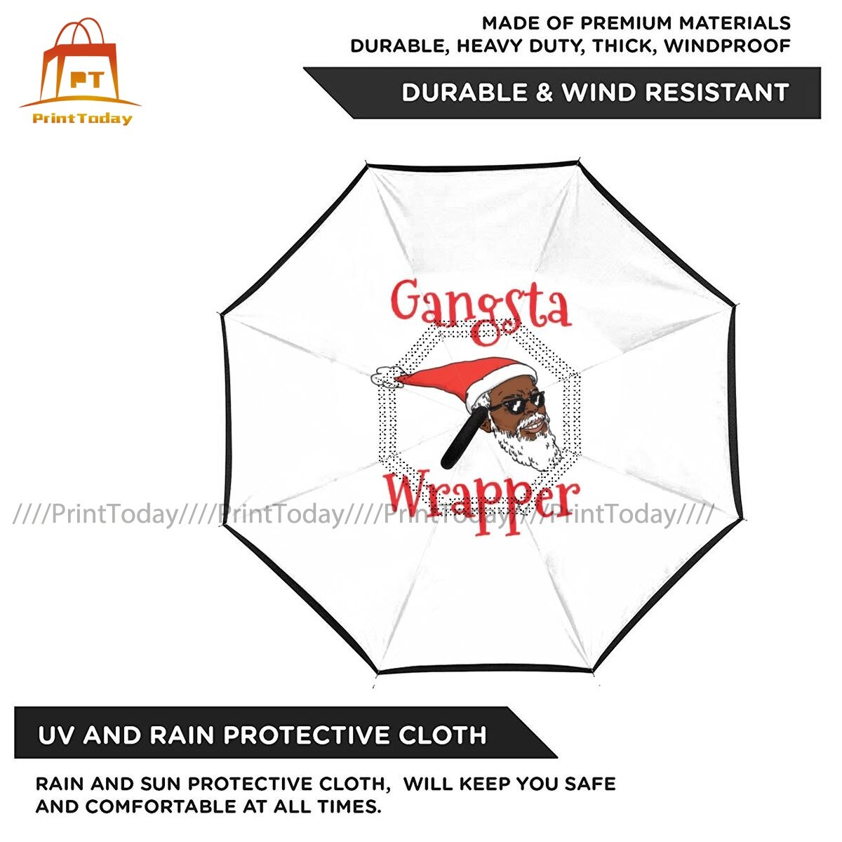 Gangsta-paraguas para de paraguas, sombrilla de protección UV para coche reforzada al revés, barata