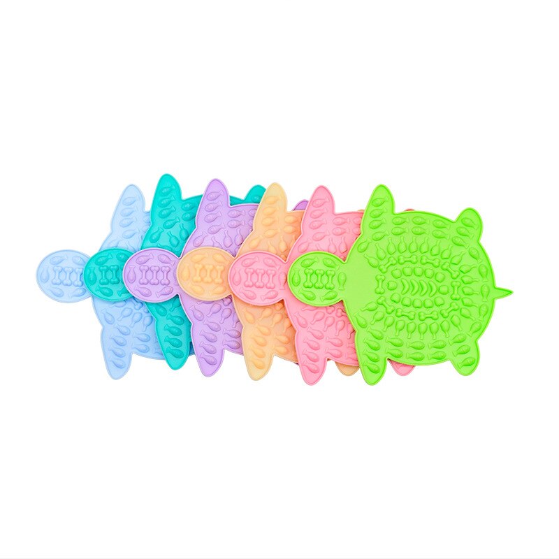 Plato de silicona con ventosa para perro y Tortuga, plato para comida lenta, facilidad de baño, esterilla para lamer, distracción, suministros de entrenamiento para perros