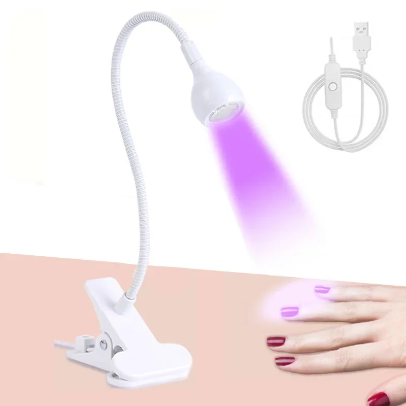 Lupa Led tipo Clip 8x, luz de belleza para uñas, luz fría USB, equipo antideslizante, abrazadera, lámpara de escritorio portátil de vidrio: Rojo