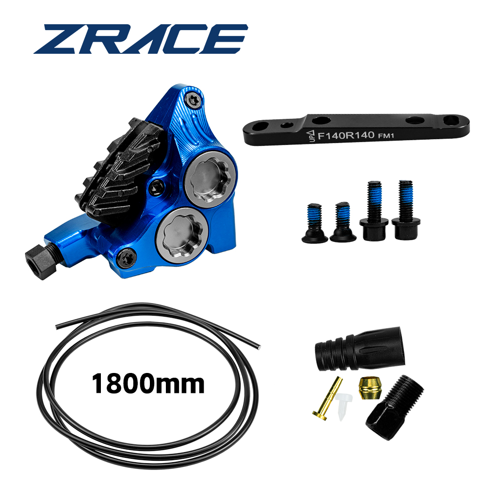 ZRACE XG4 flach montierter Vierkolben-Bremssattel, hydraulischer Straßenbremssattel, Bremsbeläge mit Eistechnik, leicht, CNC: Schwarz