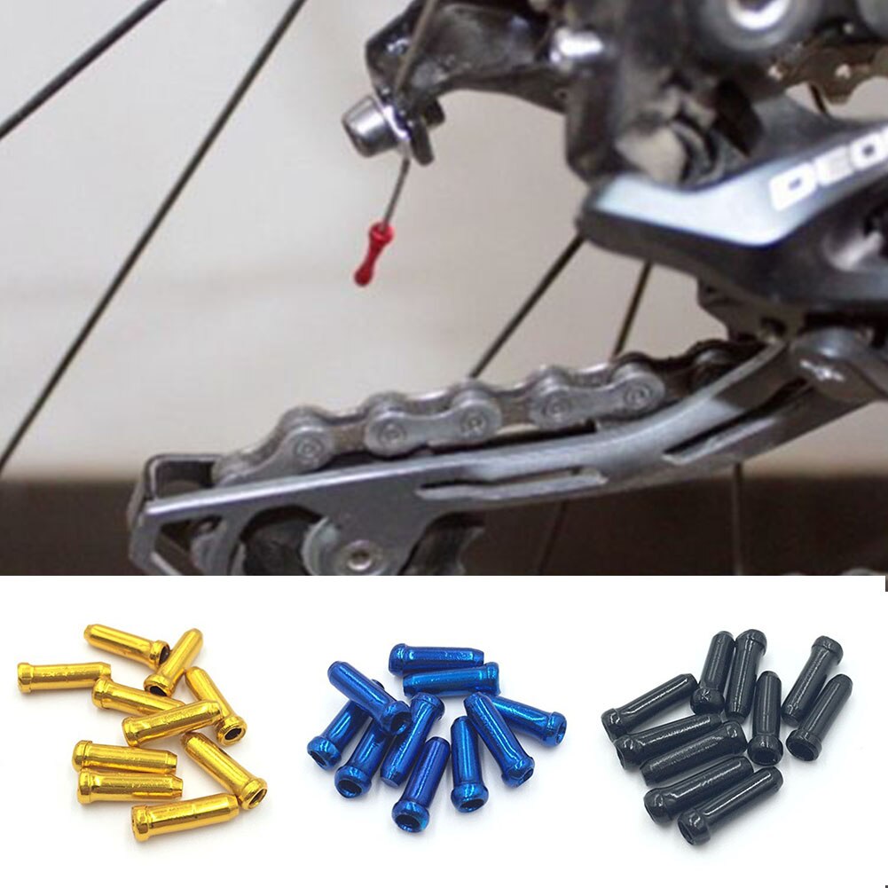 10 st säkerhetstillbehör för utomhusbruk bromskabelspets enkel montering aluminiumlegering cykelväxel tålig cykeländlock