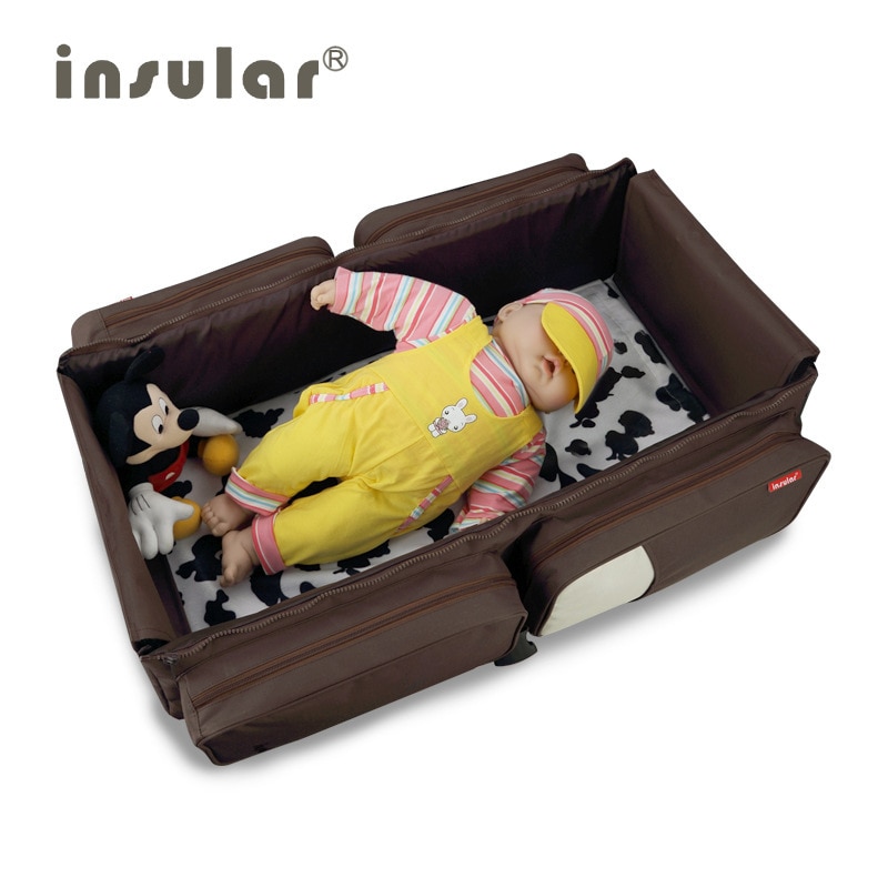 Baby rejseseng bærbar sammenklappelig barneseng nyfødt bleetaske spædbarn toddler vugge multifunktions opbevaringspose baby krybbe