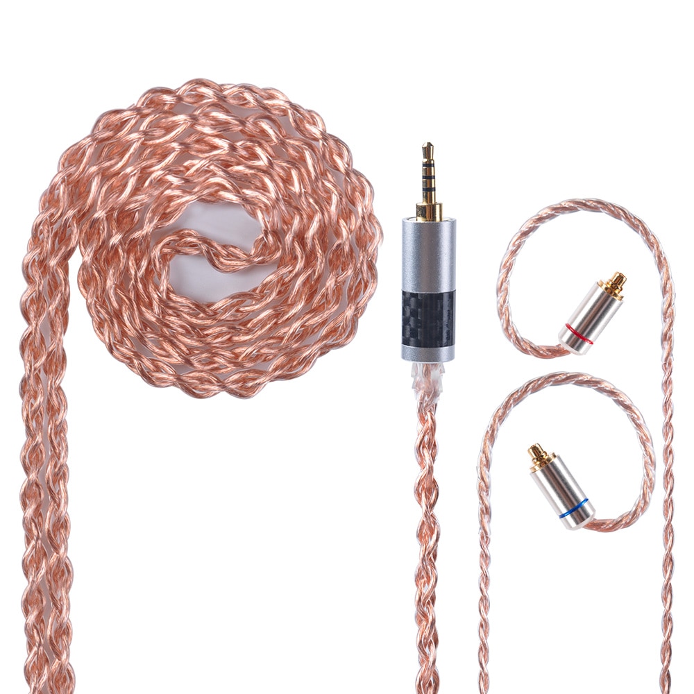 OFHC 24 AWG 6N de cobre de alta pureza Cable 2,5/3,5/4,4mm equilibrado Cable con MMCX/2PIN/QDC para BL-03 BLON ZS10 PRO ZSX C12 BA5