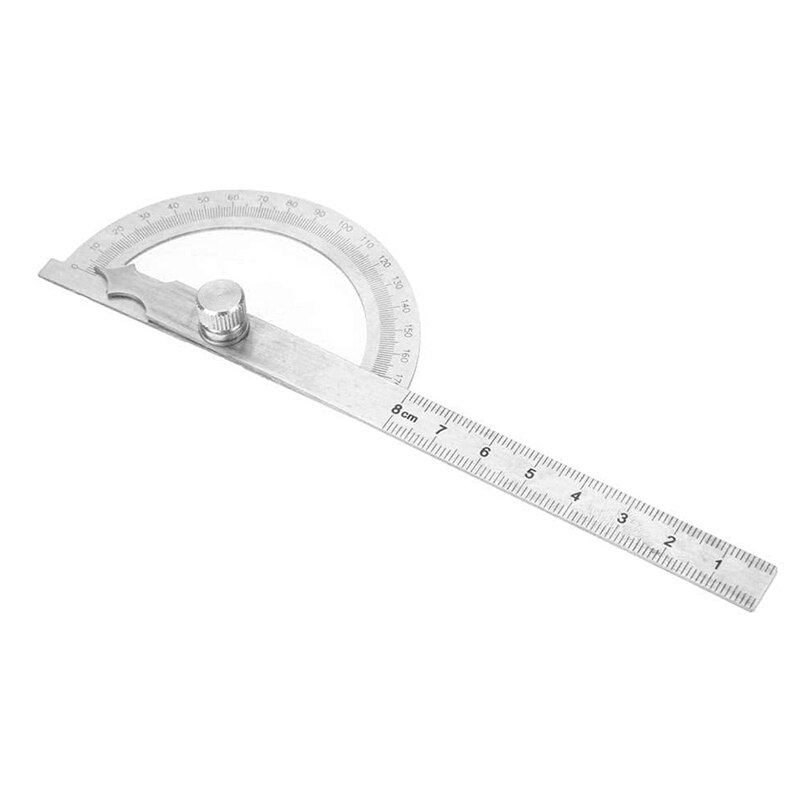0-180 Degree Stainless Steel Goniometer, Woodworking Building Survey Painting 80X120mm Hollow Angle Ruler